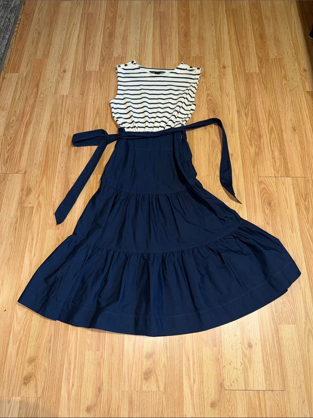 Veronica Beard Pazila Mixed Media Midi Dress Size Small